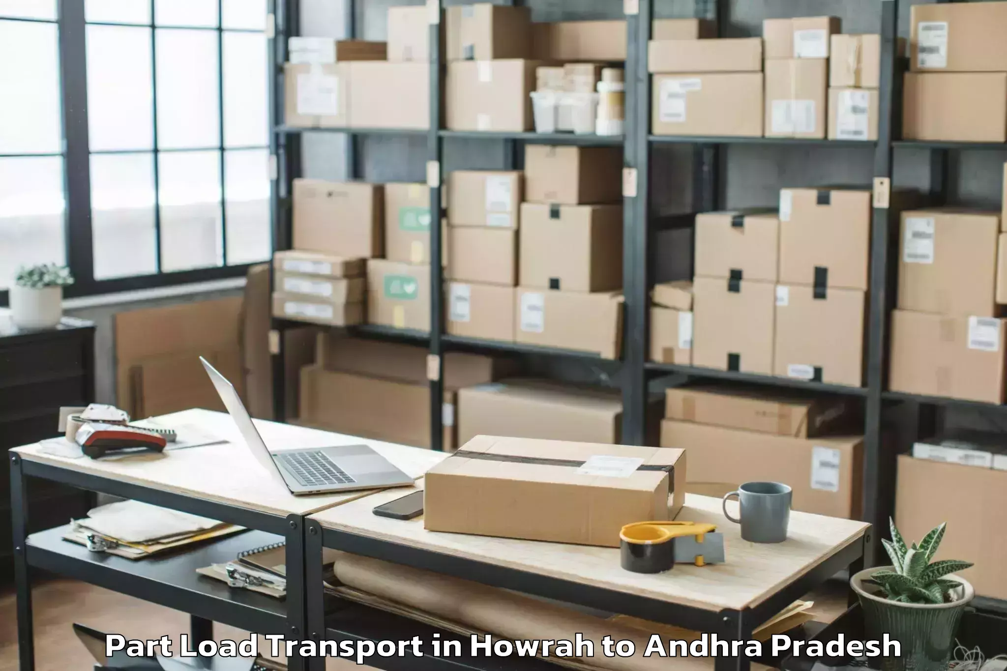 Leading Howrah to Peddapappuru Part Load Transport Provider